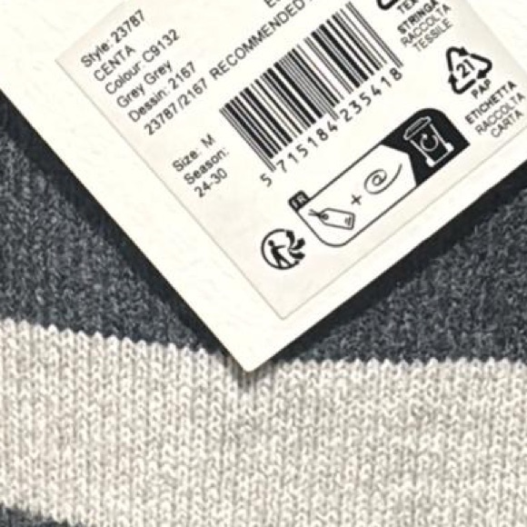 Baum und pferdgarten horizontal strip grey wool crew neck sweater size M - Picture 5 of 6